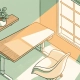 Lichte Nederlandse thuiswerkhoek met zit-sta bureau, ergonomische stoel en kamerplant op houten plank in salie groen interieur.